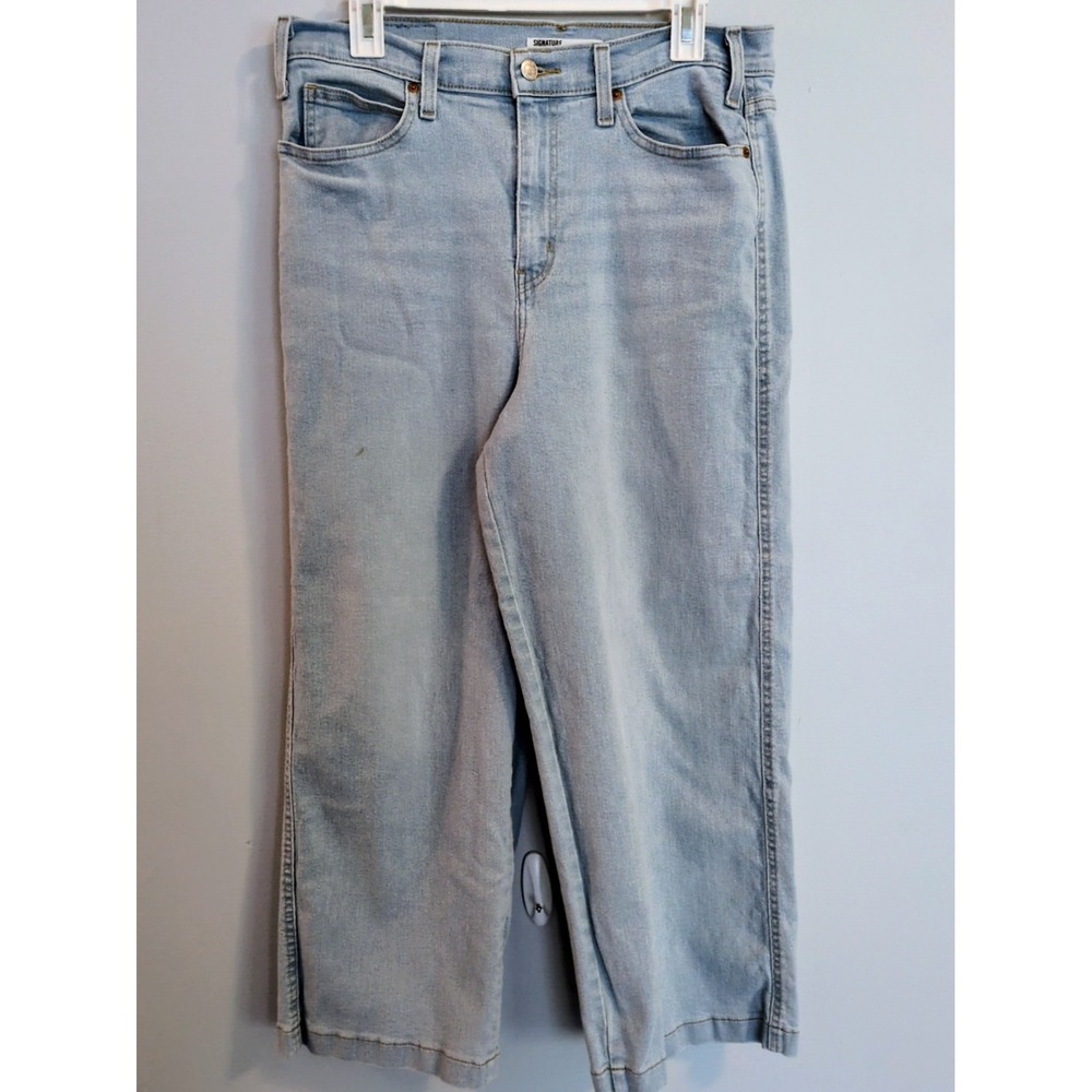 Levi Strauss Signature Gold Heritage Wide Leg Jeans Light‎ Wash Denim Women